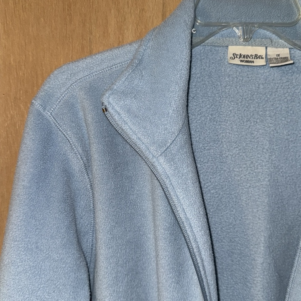 St. John’s Bay Soft Warm Full Zip  Fleece Jacket Pockets 1X Large - Picture 2 of 3